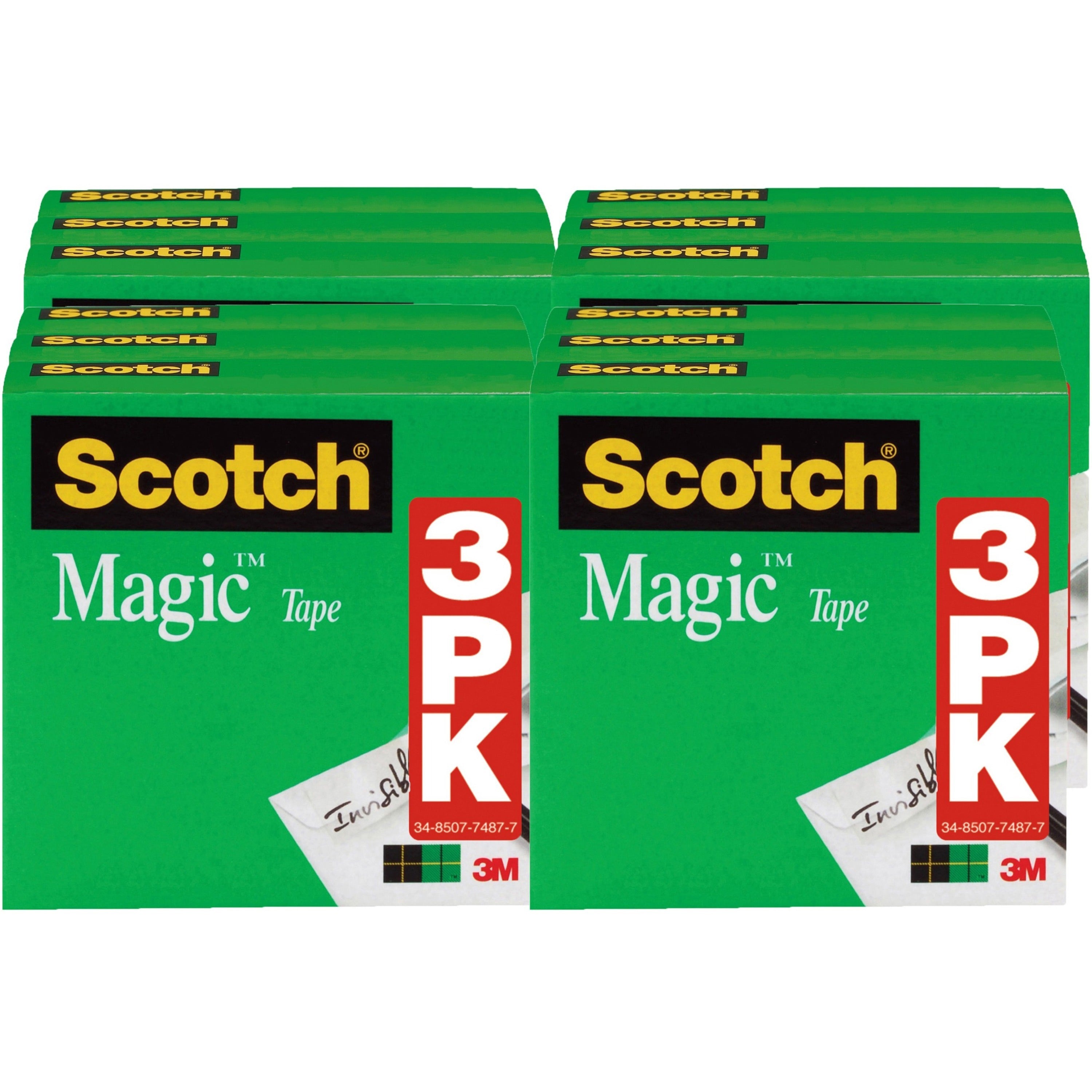 scotch-1-2w-magic-tape-36-yd-length-x-050-width-1-core-for-mending-splicing-12-bundle-matte-clear_mmm810h3bd - 1