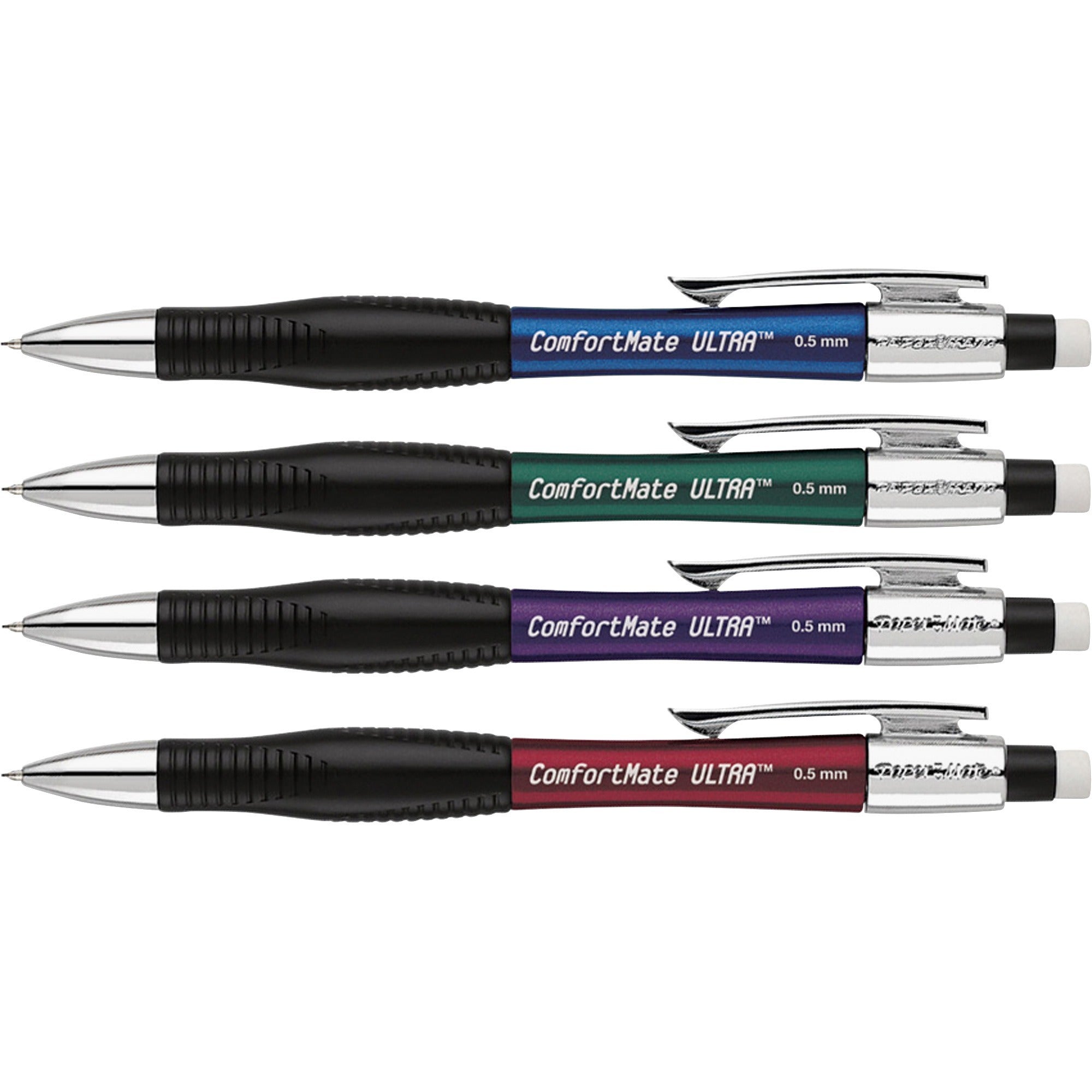 ComfortMate Ultra Mechanical Pencil, 0.5 mm, HB (#2), Black Lead, Assorted Barrel Colors, Dozen