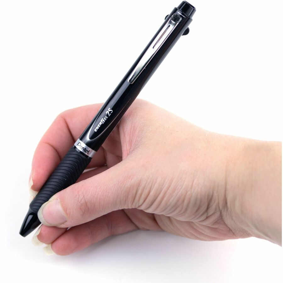 EnerGel 2S Multi-Color Gel Pen/Pencil, Retractable, Medium 0.5 mm, Black/Red Ink, Black Barrel