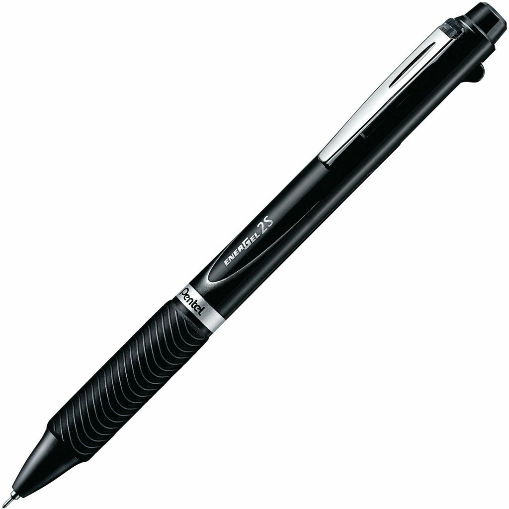 EnerGel 2S Multi-Color Gel Pen/Pencil, Retractable, Medium 0.5 mm, Black/Red Ink, Black Barrel