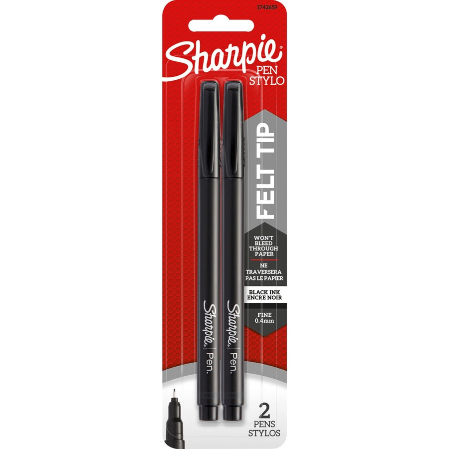 Sharpie Fine Point Pen - Fine Pen Point - Black - 12 / Box