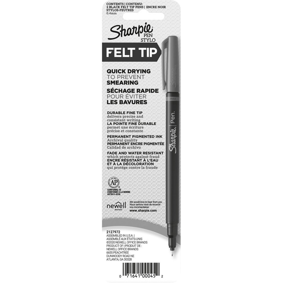Sharpie Fine Point Pen - Fine Pen Point - Black - 12 / Box