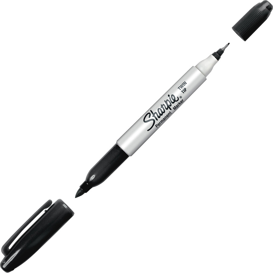 sharpie-twin-tip-permanent-markers-fine-ultra-fine-marker-point-black-alcohol-based-ink-24-bag_san32175ppbg - 2