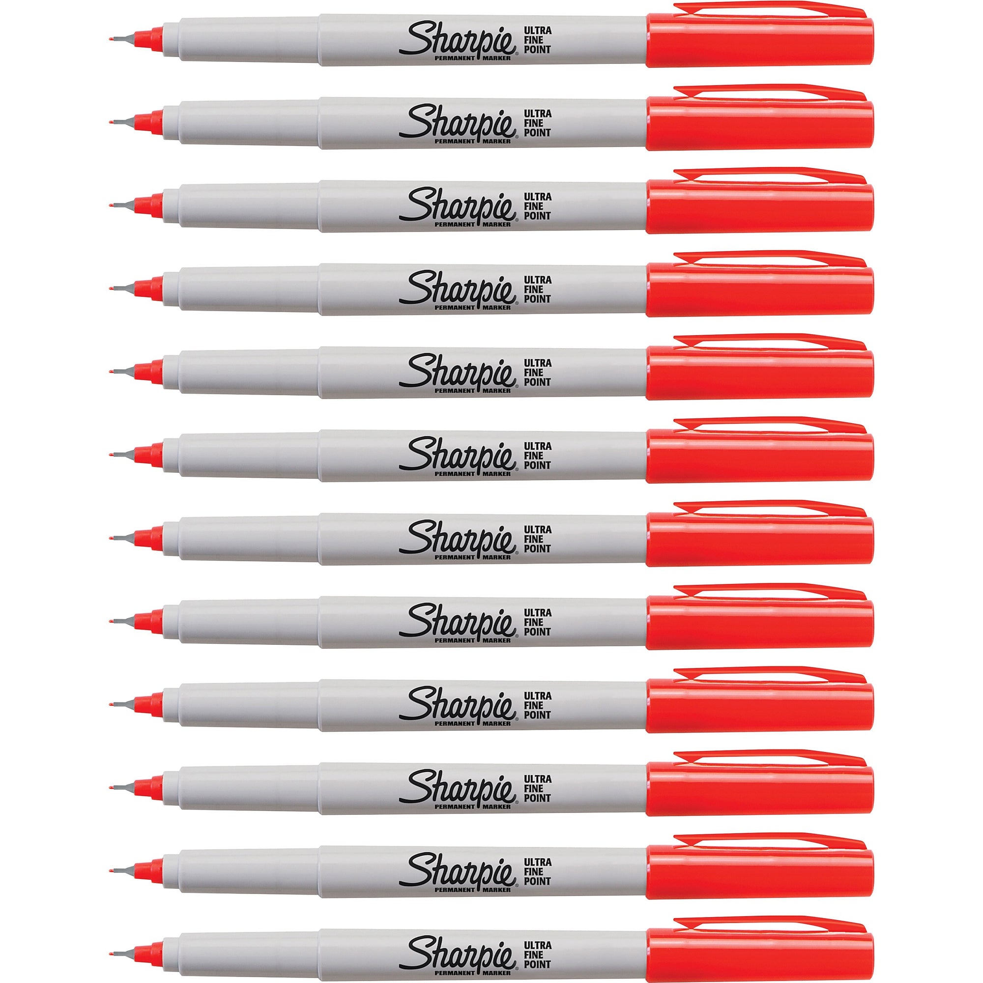 Sharpie Precision Permanent Markers - Ultra Fine Marker Point - Narrow Pen Point Style - Red Alcohol Based Ink - 12 / Box