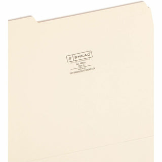 Smead 1/3 Tab Cut Letter Recycled Top Tab File Folder - 8 1/2" x 11" - 3/4" Expansion - Top Tab Location - Left Tab Position - Manila - 10% Recycled - 5 / Carton