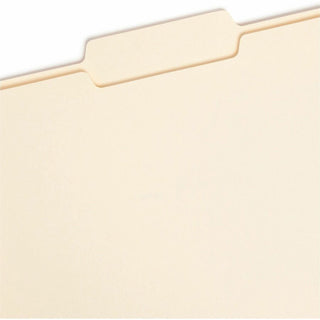 Smead 1/3 Tab Cut Letter Recycled Top Tab File Folder - 8 1/2" x 11" - 3/4" Expansion - Top Tab Location - Center Tab Position - Manila - 10% Recycled - 5 / Carton