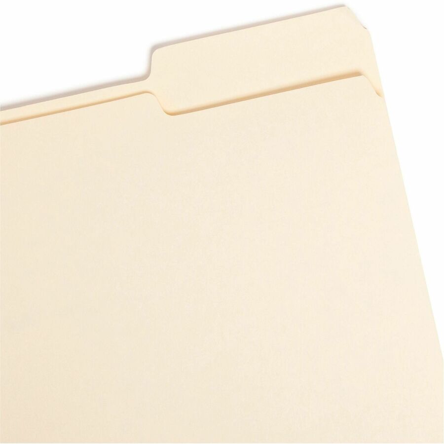 Smead 1/3 Tab Cut Letter Recycled Top Tab File Folder - 8 1/2" x 11" - 3/4" Expansion - Top Tab Location - Right Tab Position - Manila - 10% Recycled - 5 / Carton