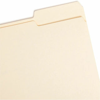 Smead 1/3 Tab Cut Letter Recycled Top Tab File Folder - 8 1/2" x 11" - 3/4" Expansion - Top Tab Location - Right Tab Position - Manila - 10% Recycled - 5 / Carton
