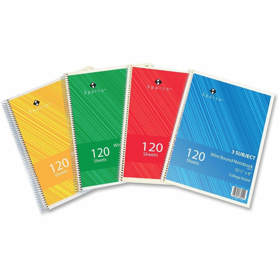 sparco-wire-bound-college-ruled-notebook-120-sheets-wire-bound-college-ruled-unruled-margin-16-lb-basis-weight-8-x-10-1-2-assorted-paper-assortedchipboard-cover-resist-bleed-through-subject-stiff-cover-stiff-back-6-bundle_spr83254bd - 4