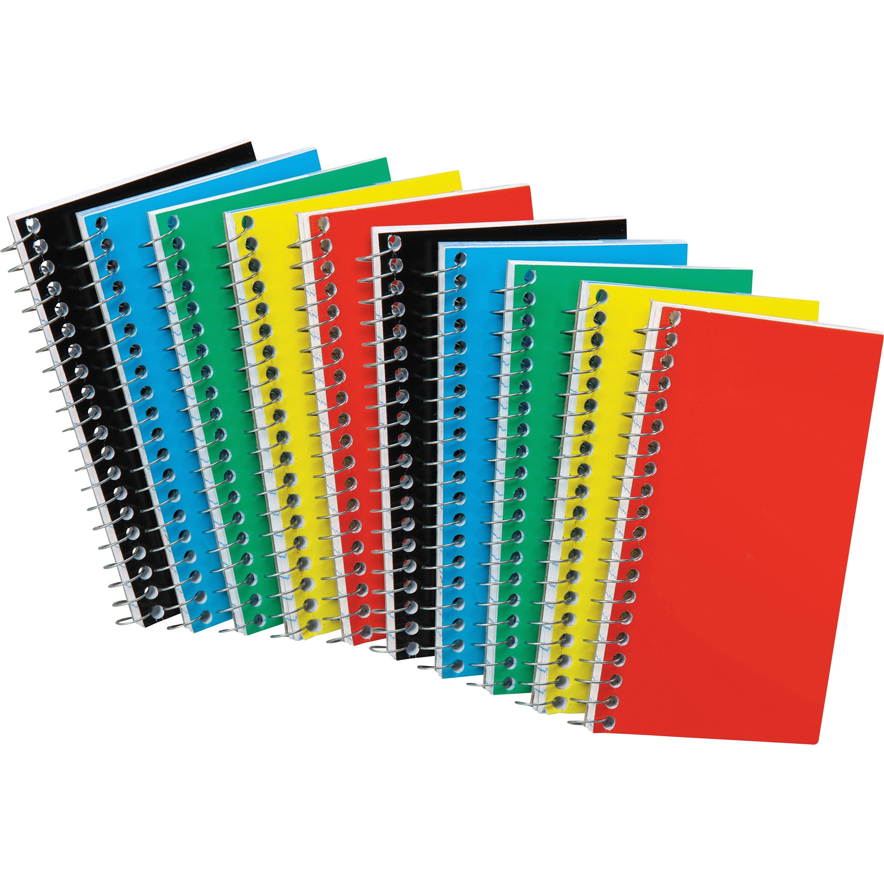 ampad-sidebound-memo-notebooks-50-sheets-wire-bound-5-x-3-white-paper-assortedpressboard-cover-mediumweight-rigid-10-bundle_top25095bd - 1