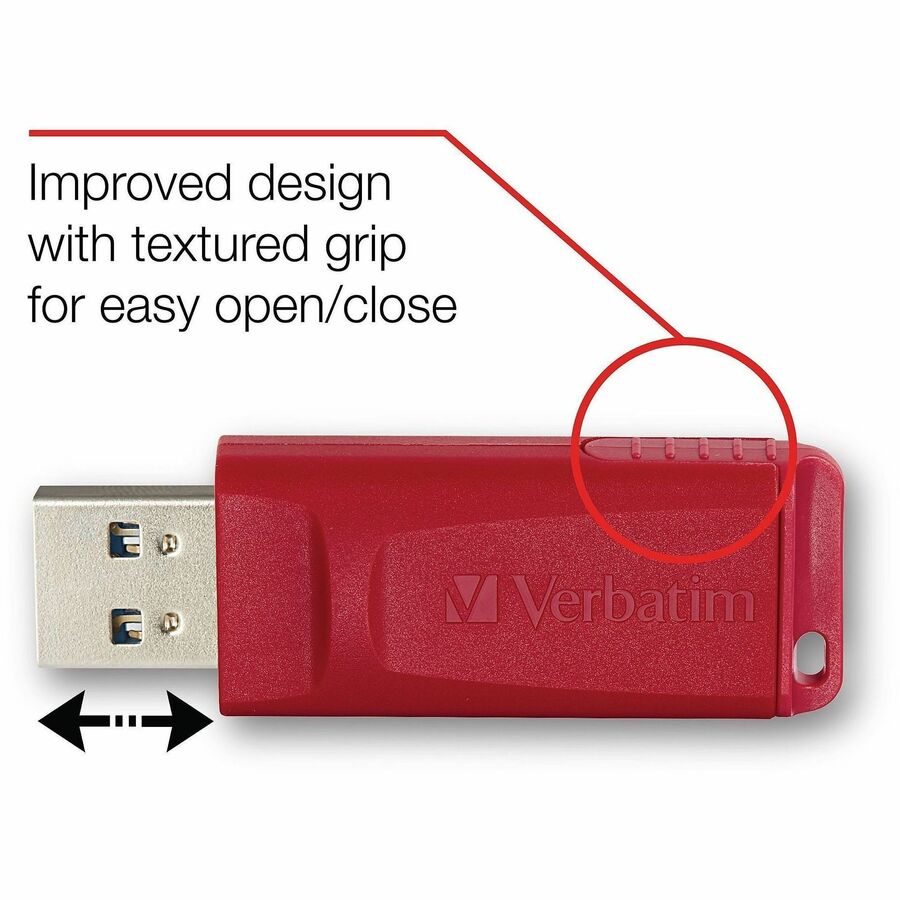 Verbatim 4GB Store 'n' Go USB Flash Drives - 4 GB - USB 2.0 - Red - 4 / Pack