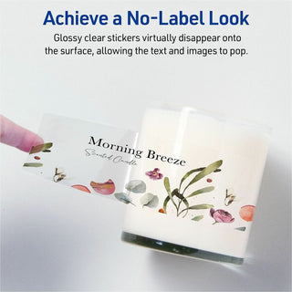 Avery Permanent Sticker Paper - Letter - 8 1/2" x 11" - 6 / Carton - Printable, Permanent, Print-to-the-edge, Acid-free, Lignin-free - Glossy, Clear