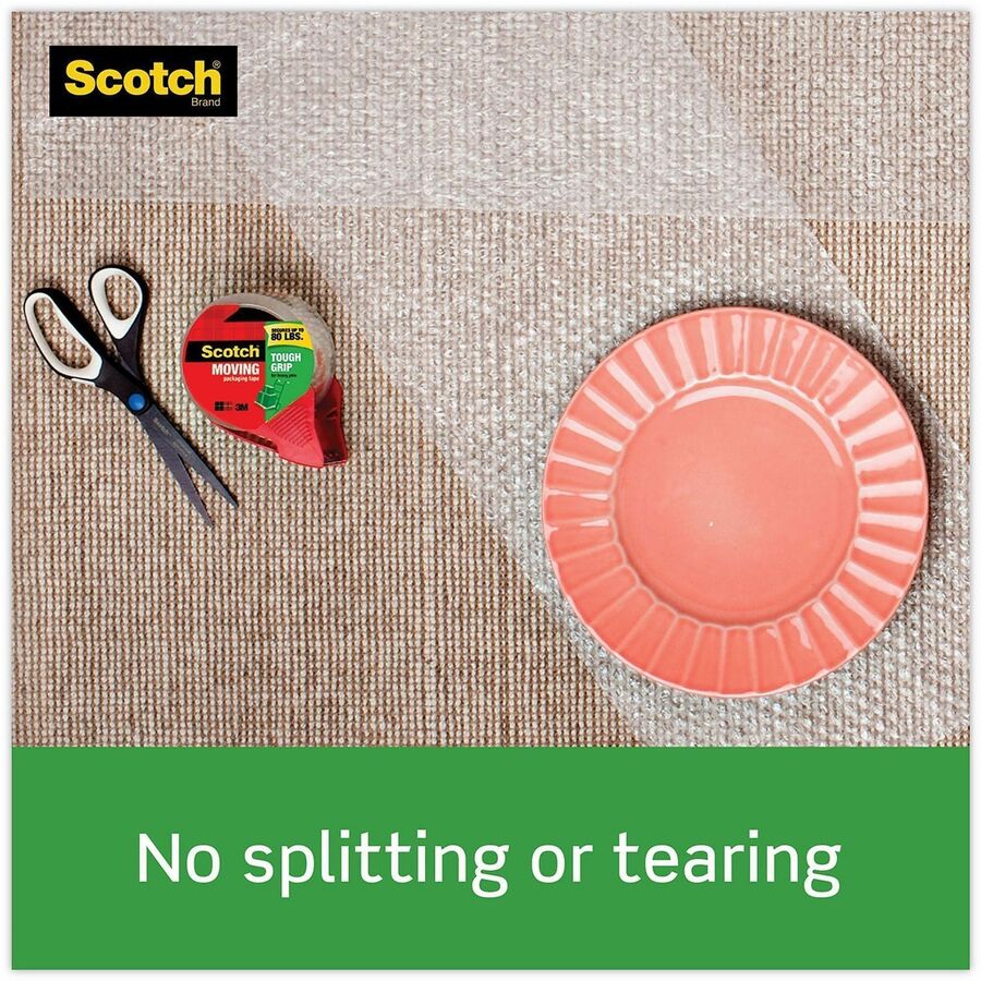 Tough Grip Moving Packaging Tape, 3" Core, 1.88" x 54.6 yds, Clear, 6/Pack