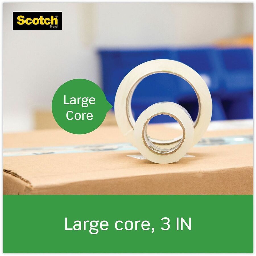 Tough Grip Moving Packaging Tape, 3" Core, 1.88" x 54.6 yds, Clear, 6/Pack