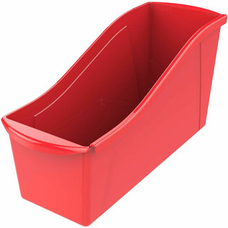 Storex Book Bin Set - 7" Height x 5.3" Width14.3" Length - Red - Plastic - 6 / Carton