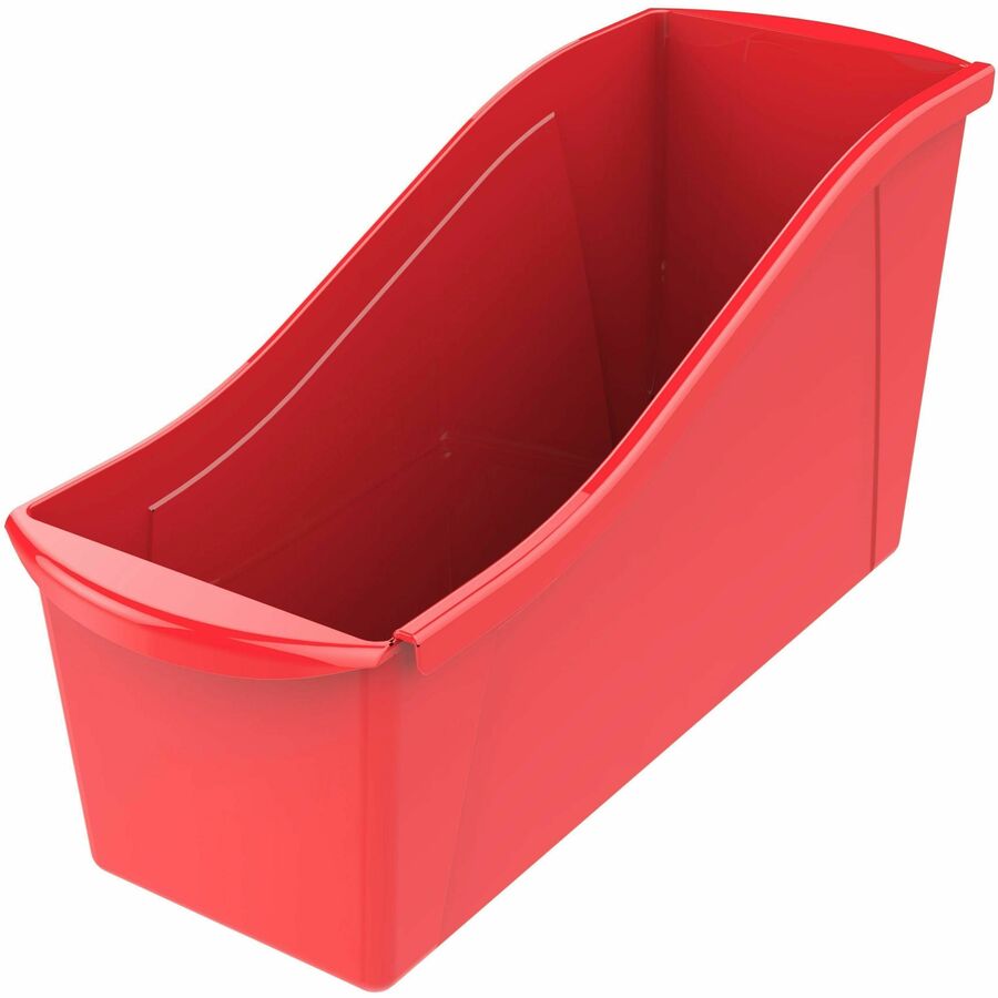 Storex Book Bin Set - 7" Height x 5.3" Width14.3" Length - Red - Plastic - 6 / Carton