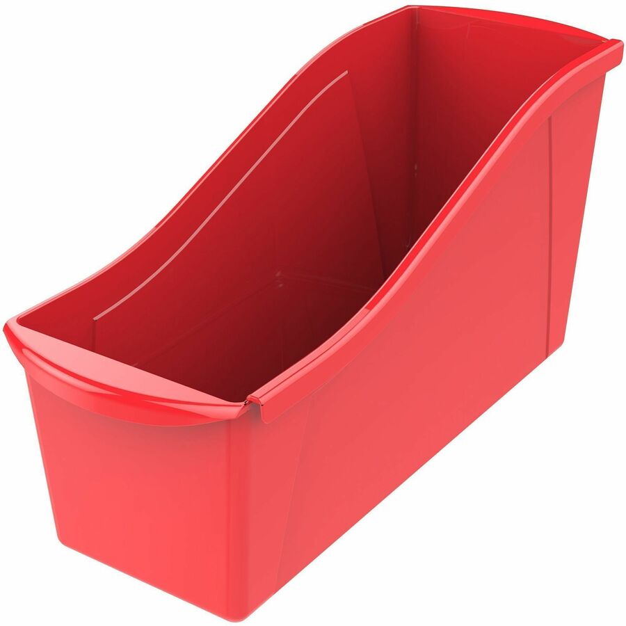 Storex Book Bin Set - 7" Height x 5.3" Width14.3" Length - Red - Plastic - 6 / Carton