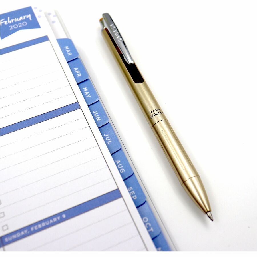 Sarasa Grand Gel Pen, Retractable, Fine 0.7 mm, Black Ink, Gold/Translucent Black Barrel