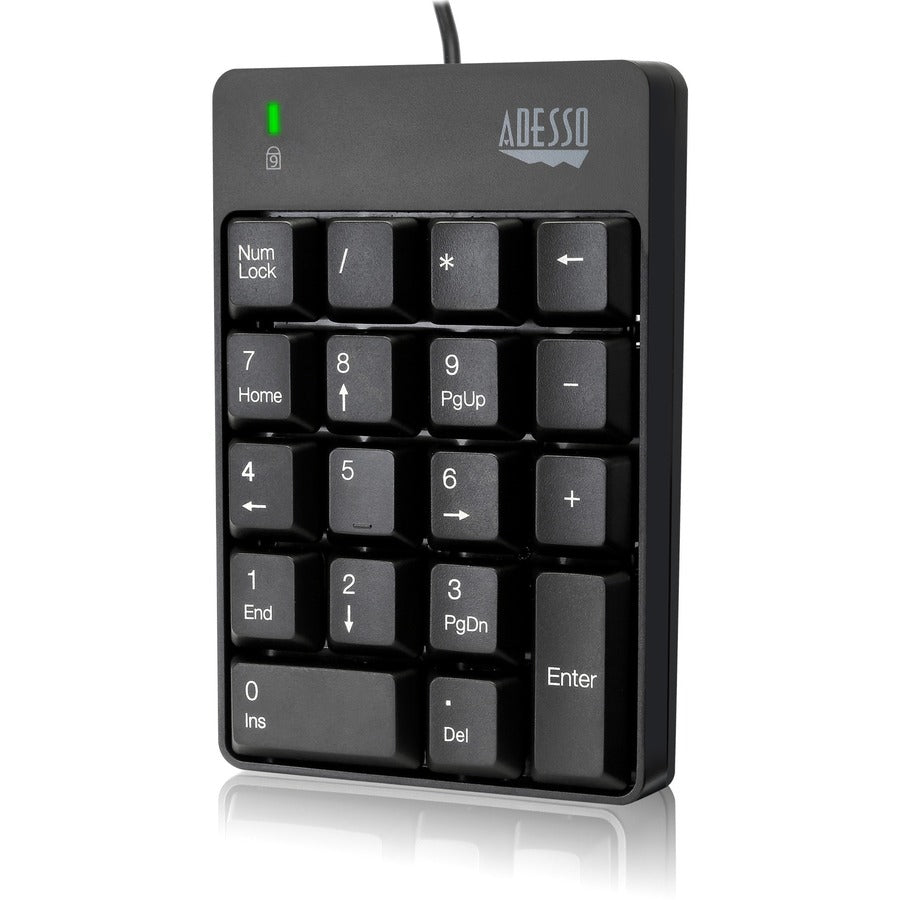 Spill-Resistant 18-Key Numeric Keypad, Black