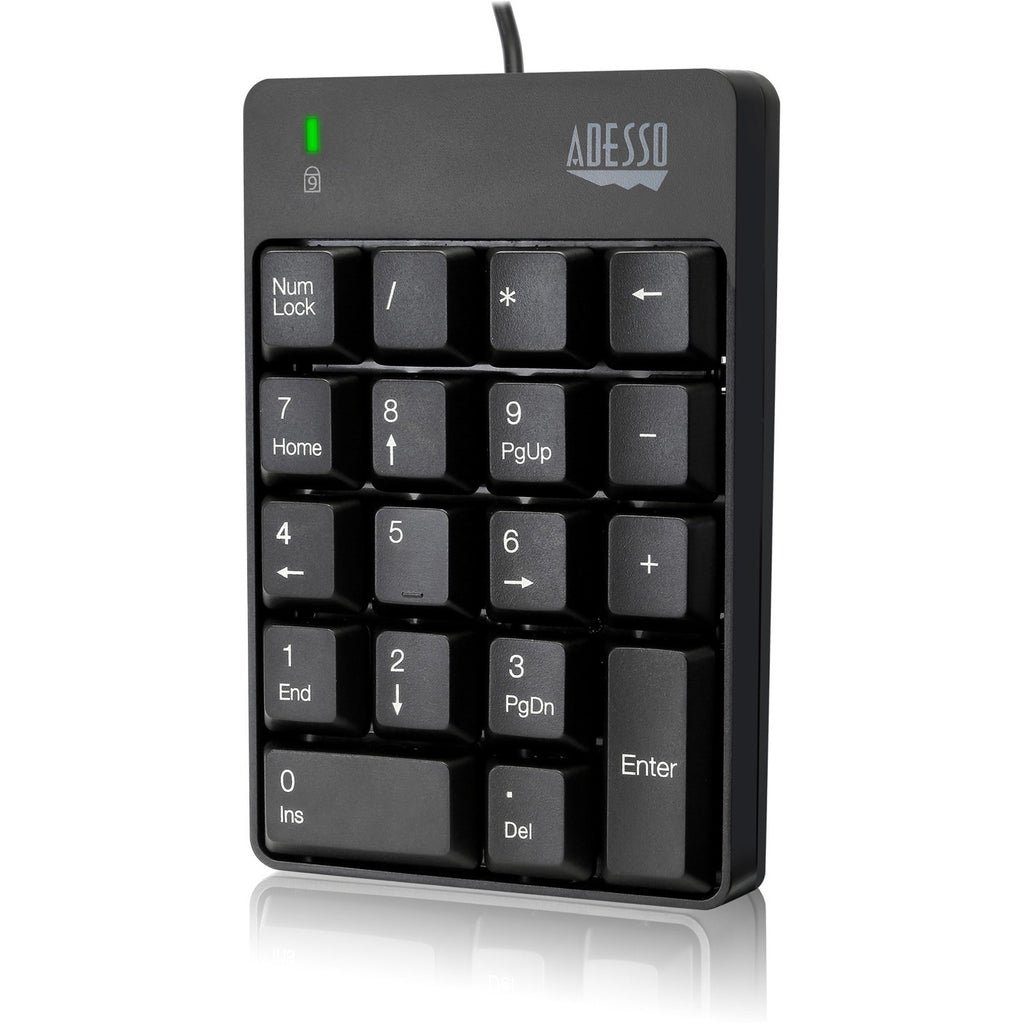 Spill-Resistant 18-Key Numeric Keypad, Black