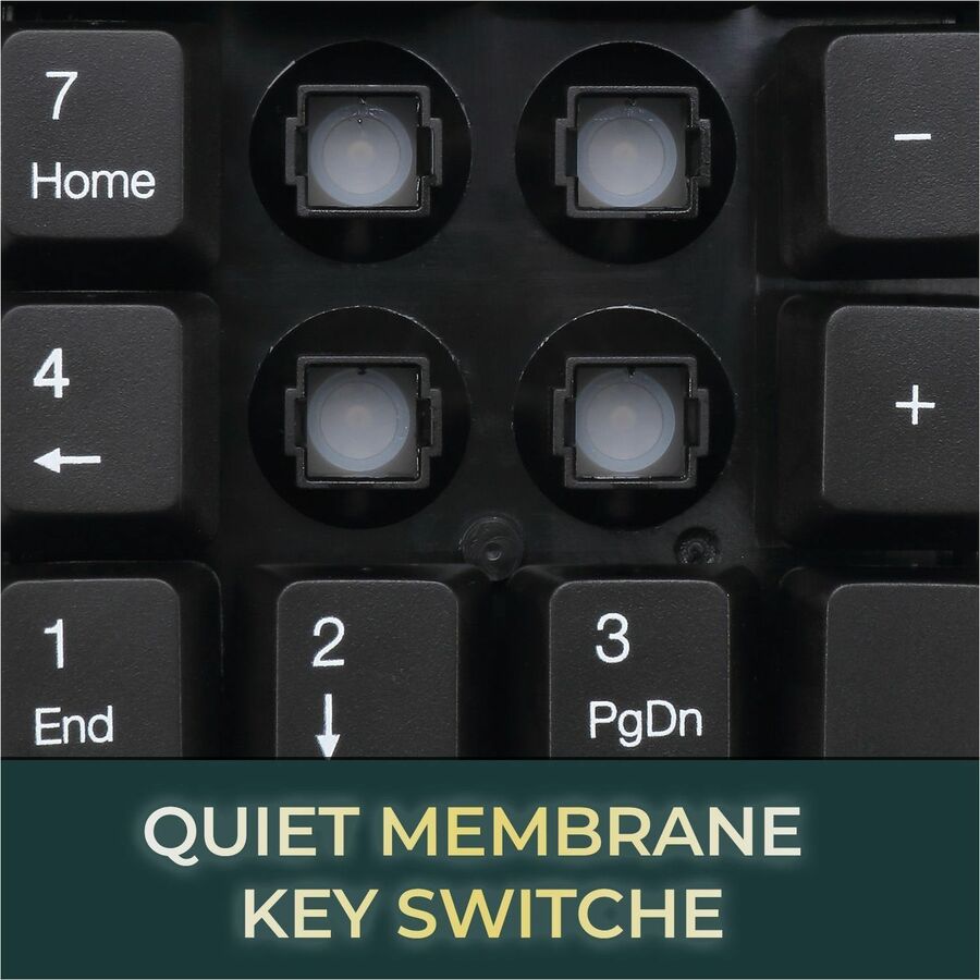 Spill-Resistant 18-Key Numeric Keypad, Black