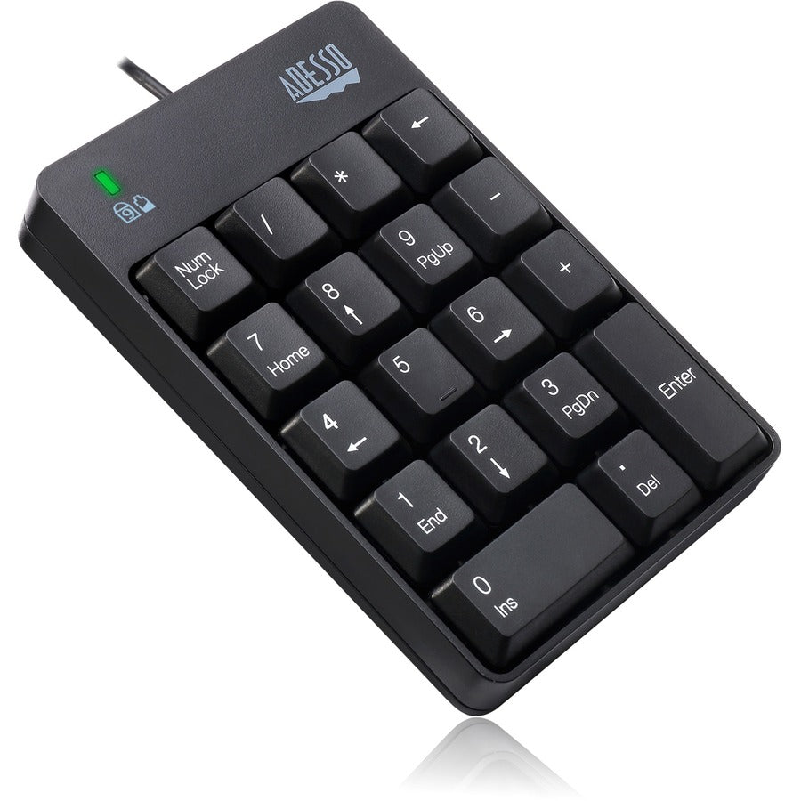 Spill-Resistant 18-Key Numeric Keypad, Black