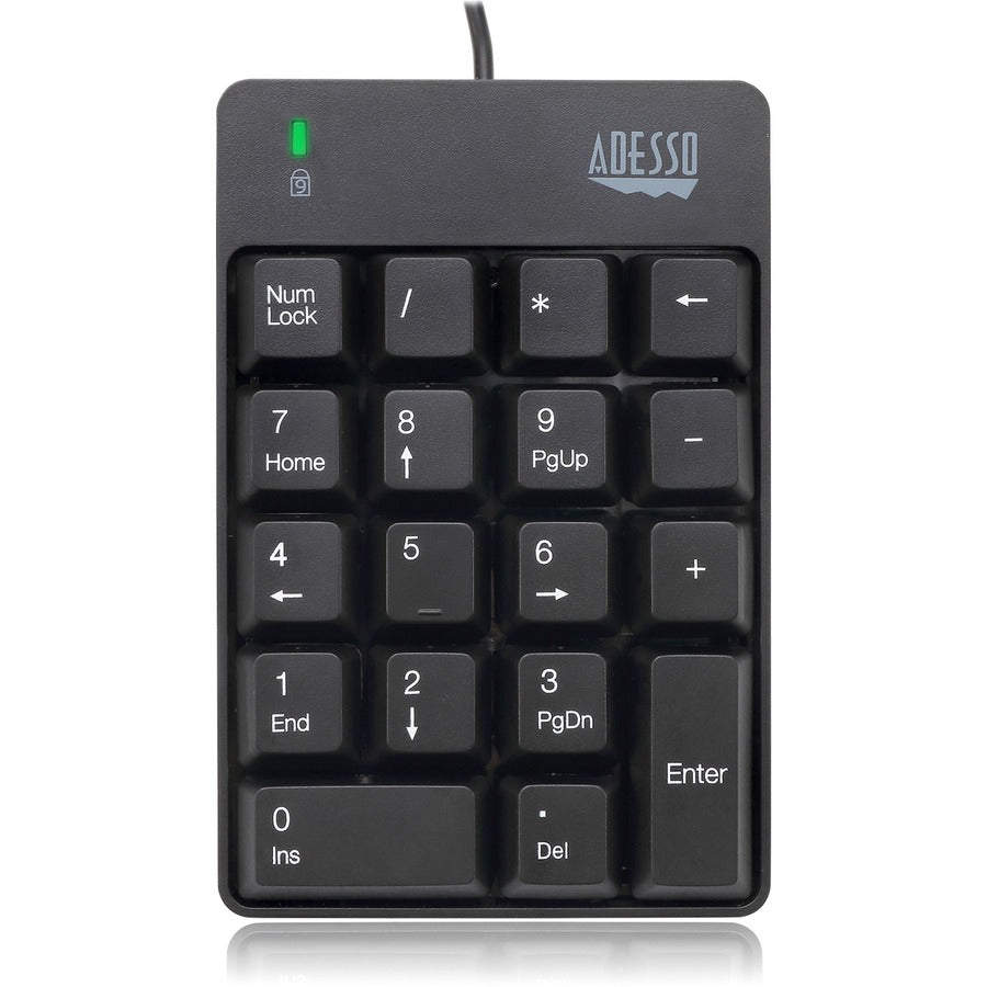 Spill-Resistant 18-Key Numeric Keypad, Black