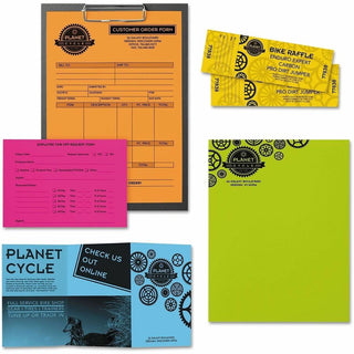 Color Paper -"Bright" Assortment, 24 lb Bond Weight, 8.5 x 11, Assorted Bright Colors, 500/Ream