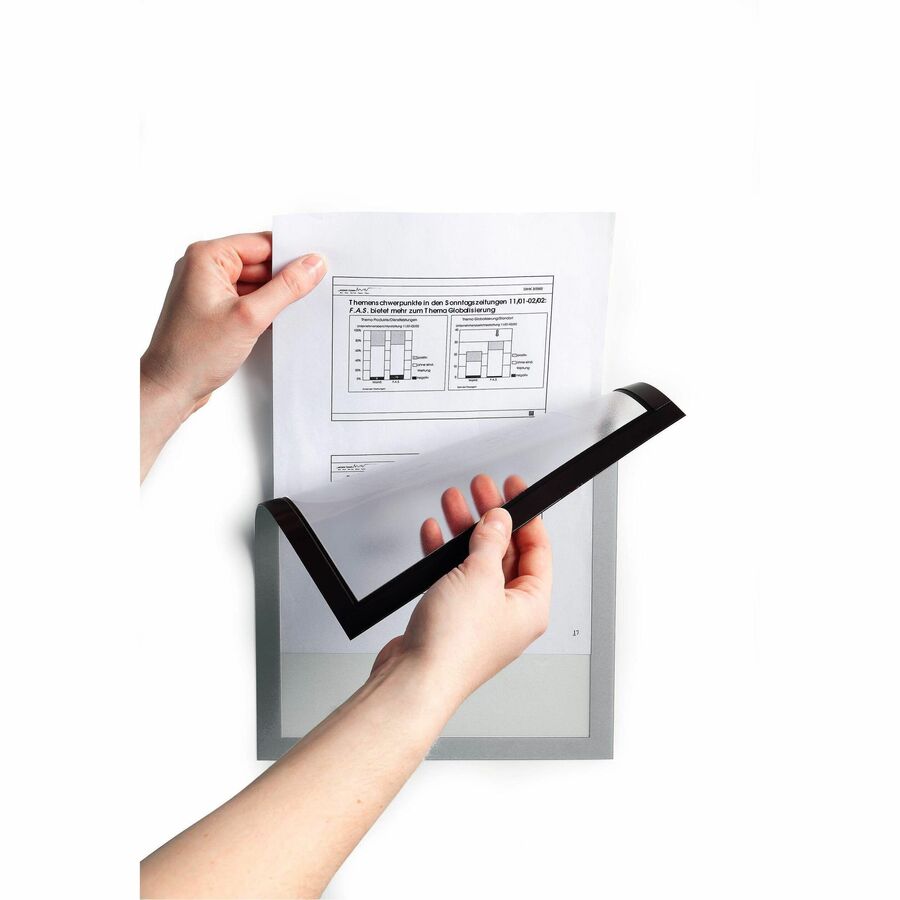 DURAFRAME Magnetic Sign Holder, 8.5 x 11, Silver Frame, 2/Pack