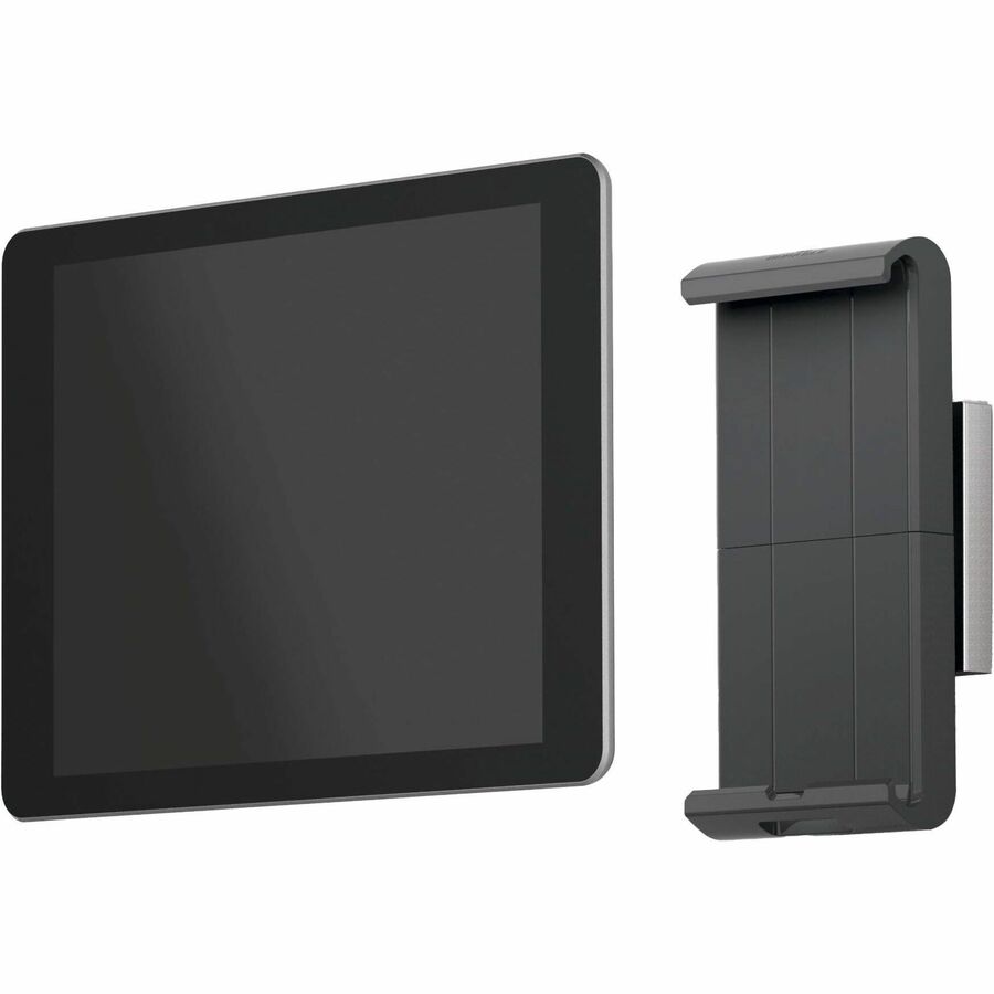Wall-Mounted Tablet Holder, Silver/Charcoal Gray