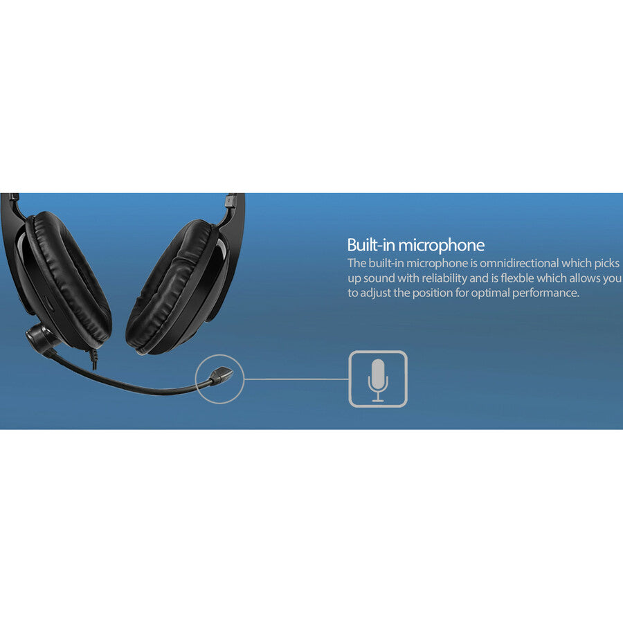 Xtream H5 Binaural Over The Head Multimedia Headset with Mic, Black