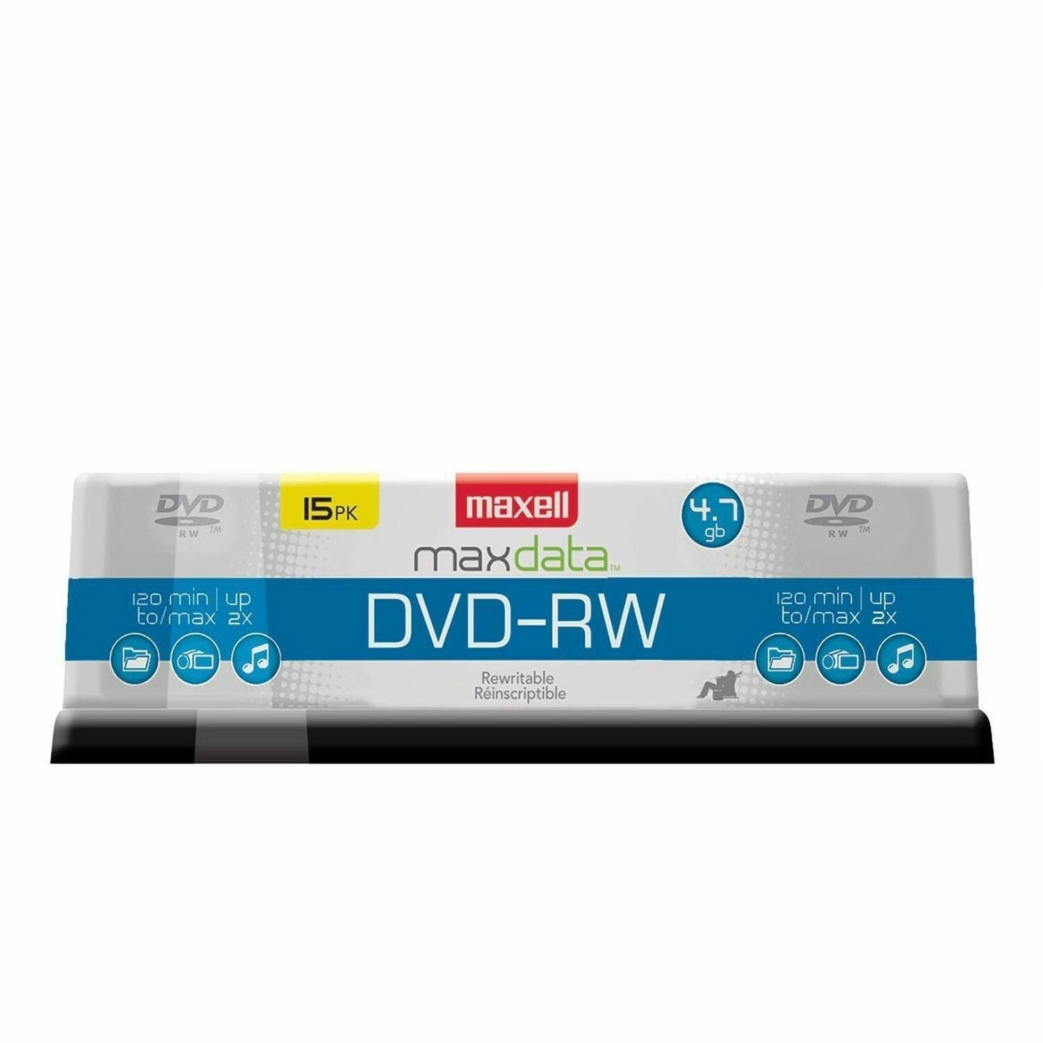 DVD-RW Rewritable Disc, 4.7 GB, 2x, Spindle, Gold, 15/Pack