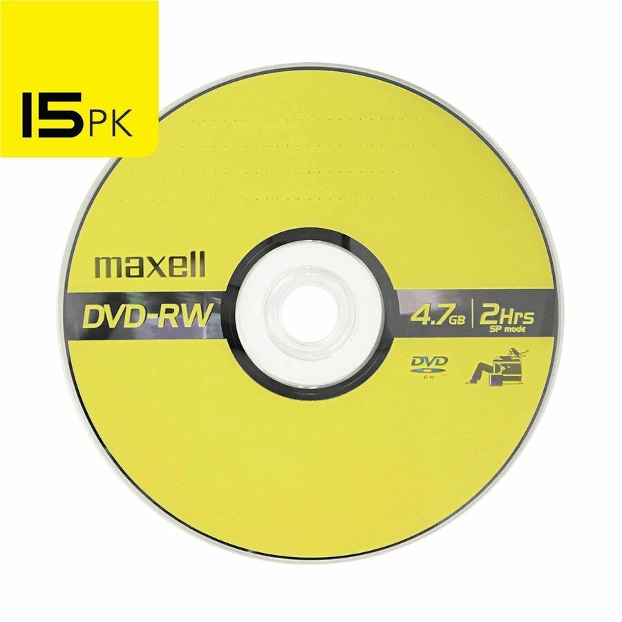 DVD-RW Rewritable Disc, 4.7 GB, 2x, Spindle, Gold, 15/Pack