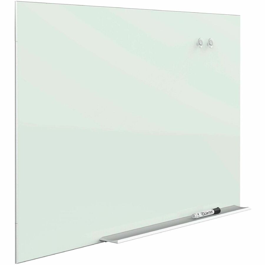Quartet Element Framed Magnetic Glass Dry-Erase Board - 85" (7.1 ft) Width x 48" (4 ft) Height - White Tempered Glass Surface - Aluminum Frame - Rectangle - Magnetic - Assembly Required - 1 Each