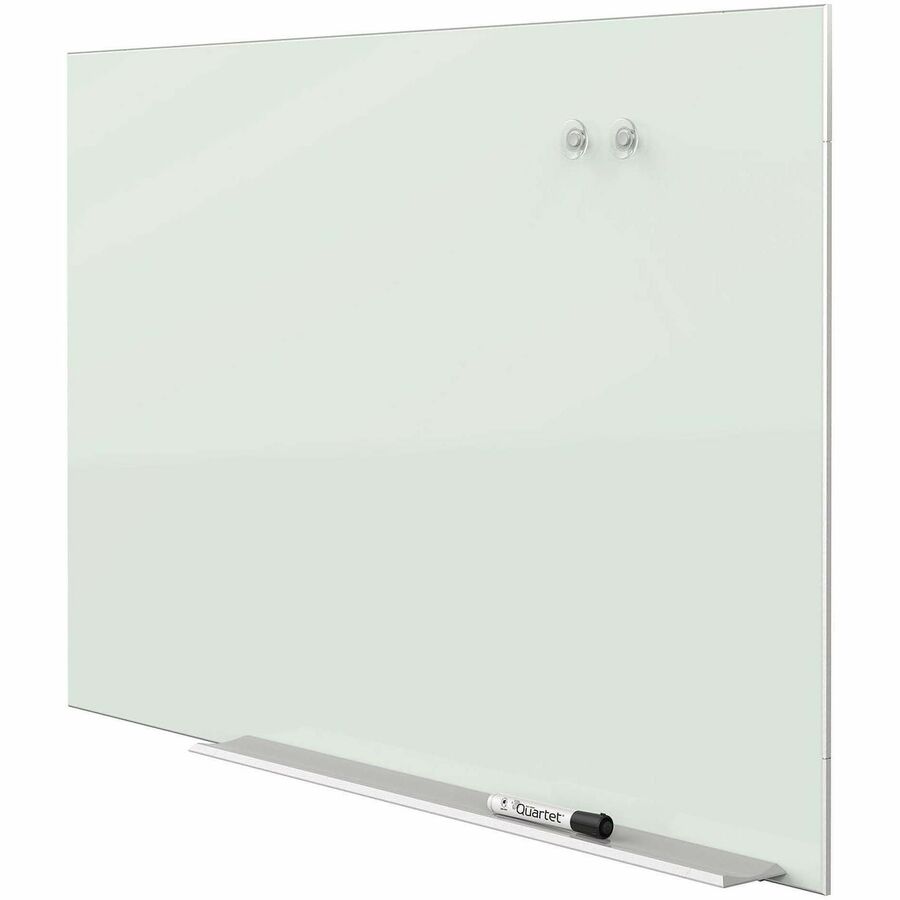 Quartet Element Framed Magnetic Glass Dry-Erase Board - 85" (7.1 ft) Width x 48" (4 ft) Height - White Tempered Glass Surface - Aluminum Frame - Rectangle - Magnetic - Assembly Required - 1 Each