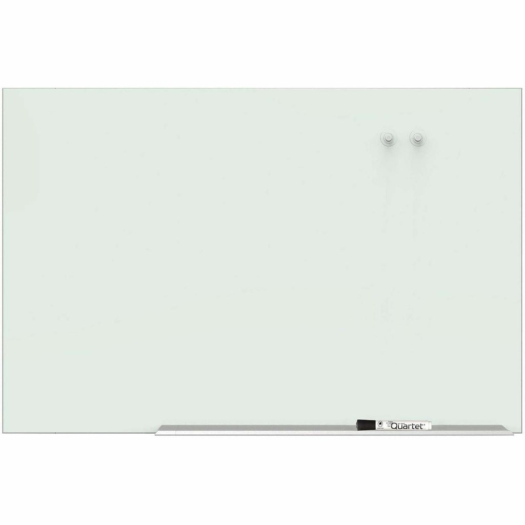 Quartet Element Framed Magnetic Glass Dry-Erase Board - 85" (7.1 ft) Width x 48" (4 ft) Height - White Tempered Glass Surface - Aluminum Frame - Rectangle - Magnetic - Assembly Required - 1 Each