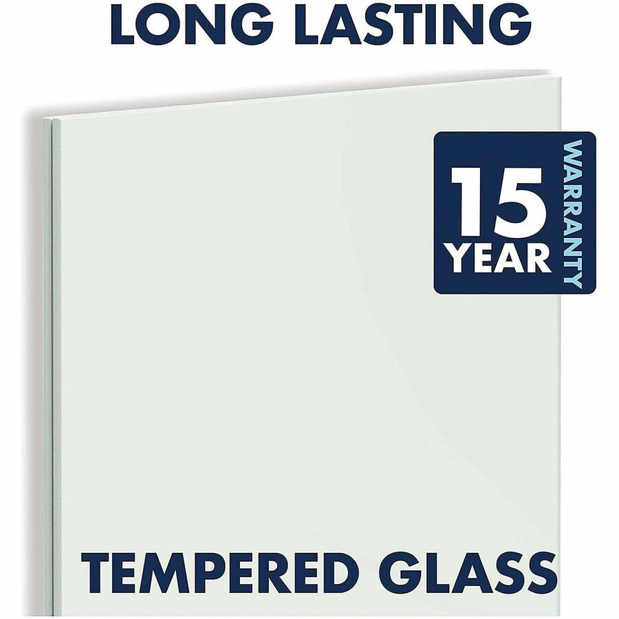 Desktop Magnetic Glass Dry-Erase Panel, 23 x 17, White Surface