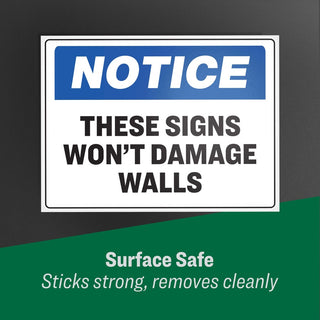 Surface Safe Removable Label Safety Signs, Inkjet/Laser Printers, 7 x 10, White, 15/Pack