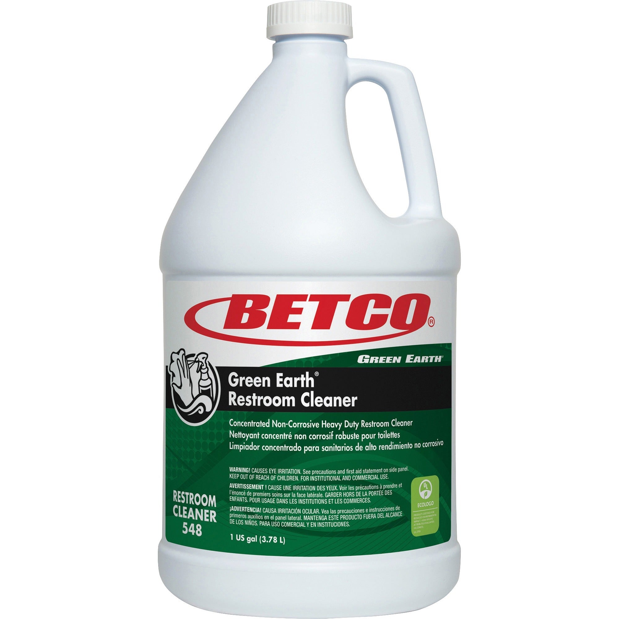 Green Earth Restroom Cleaner - Concentrate - 128 fl oz (4 quart) - Citrus Floral Scent - 1 Each - Corrosion Resistant, Heavy Duty, Water Soluble - Green