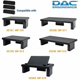 DAC Monitor Riser Leg Blocks - 6" Width x 1.5" Depth x 1.2" Height - Stackable, Comfortable - Black