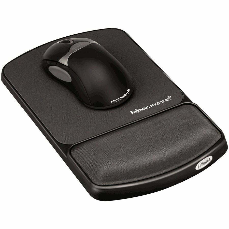 Mouse Pad with Wrist Support with Microban Protection, 6.75 x 10.12, Graphite