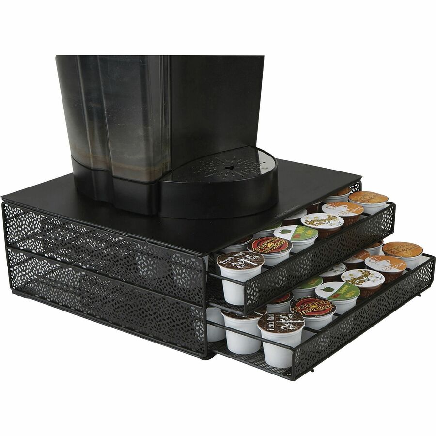 mind-reader-72-pod-coffee-storage-72-x-coffee-pod-2-drawers-51-height-x-13-width128-length-black-1-each_emsdbmtrayblk - 2