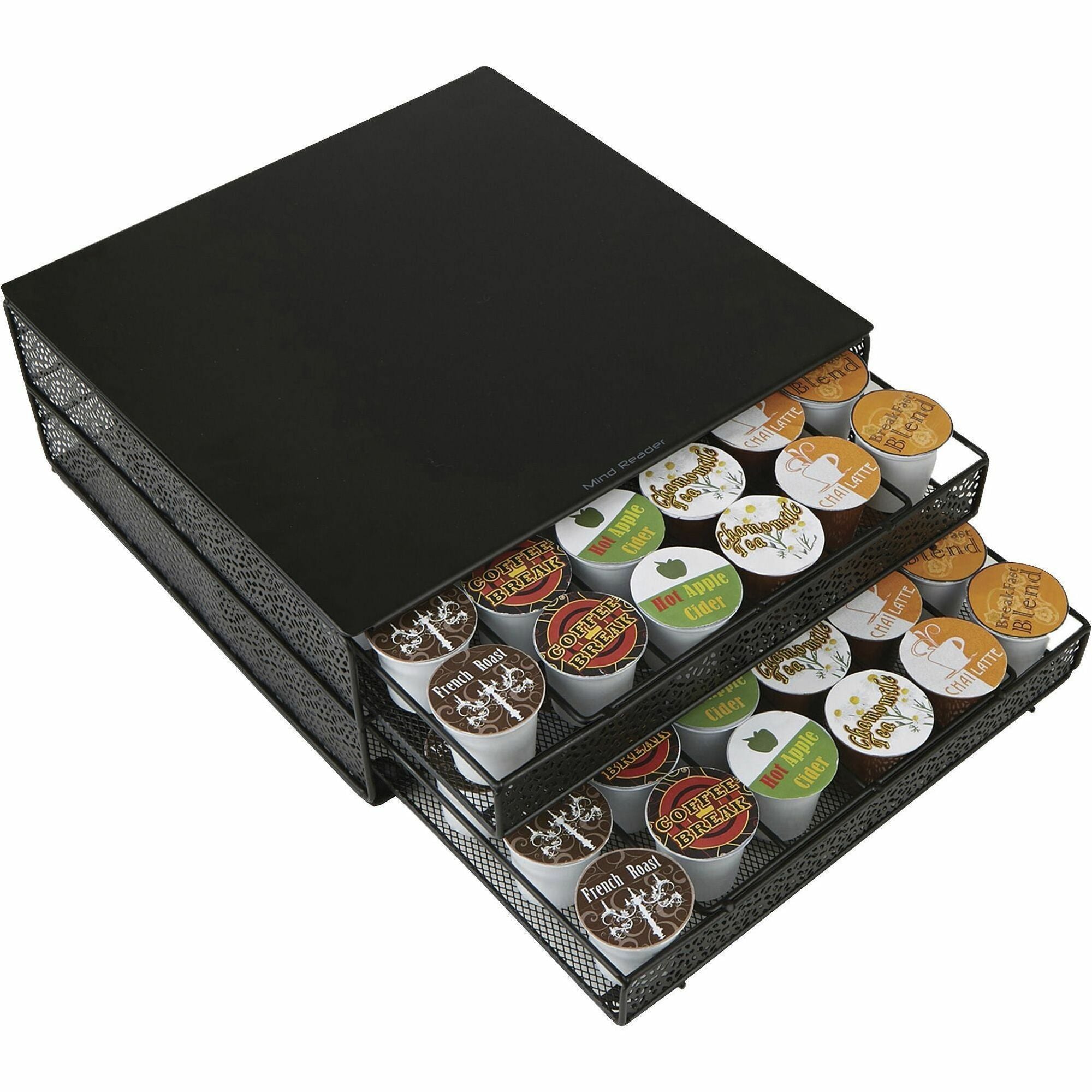 mind-reader-72-pod-coffee-storage-72-x-coffee-pod-2-drawers-51-height-x-13-width128-length-black-1-each_emsdbmtrayblk - 1