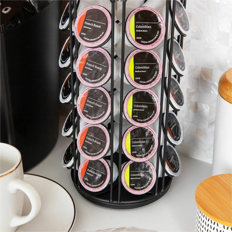 Mind Reader 35-pod Coffee Carousel - 35 x Coffee Pod - 12.3" Height x 6.1" Width6.1" Length - Black - 1 Each