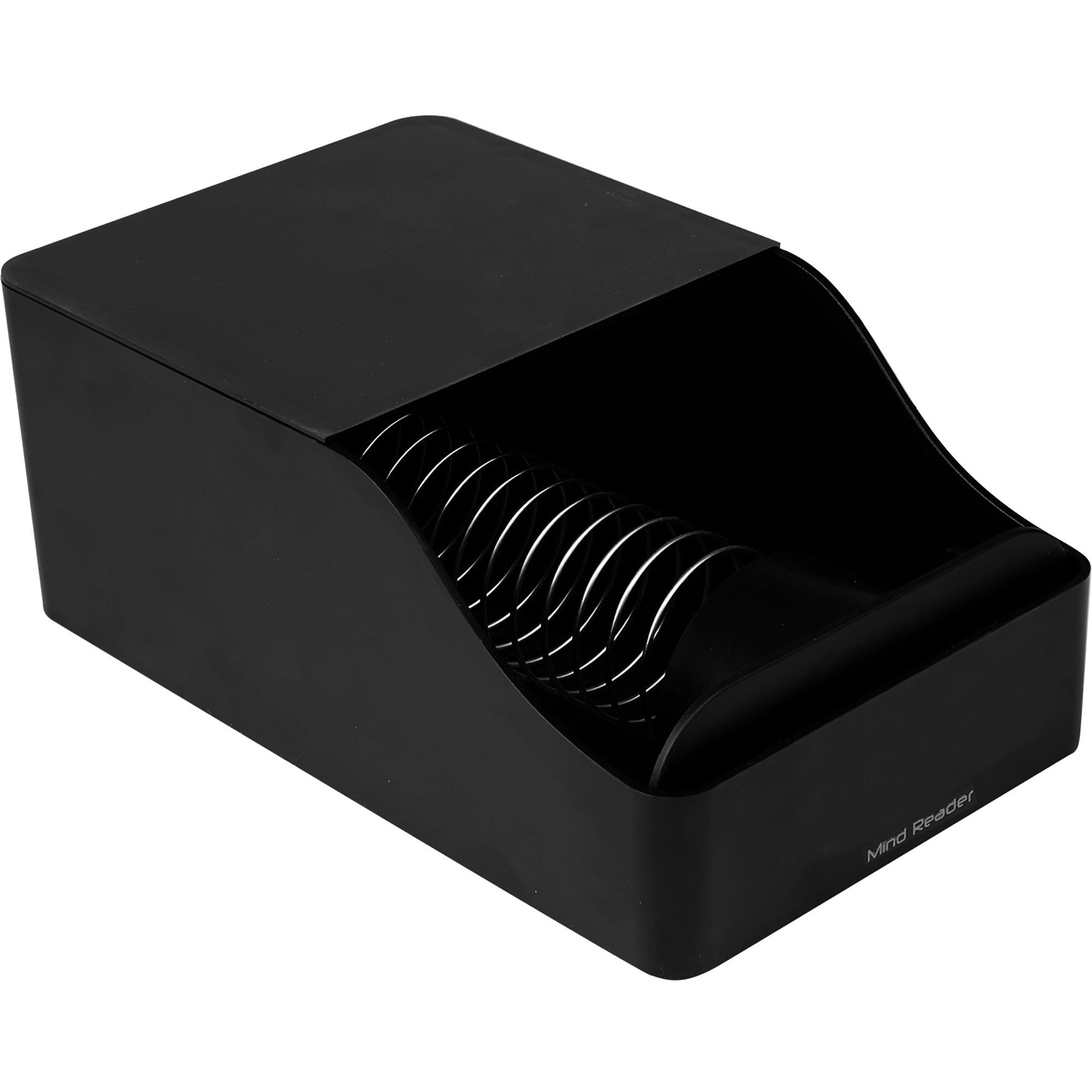 mind-reader-mind-hot-cup-sleeve-dispenser-spring-loaded-dispensing-50-cup-capacity-black-plastic-1-each_emssledblk - 1