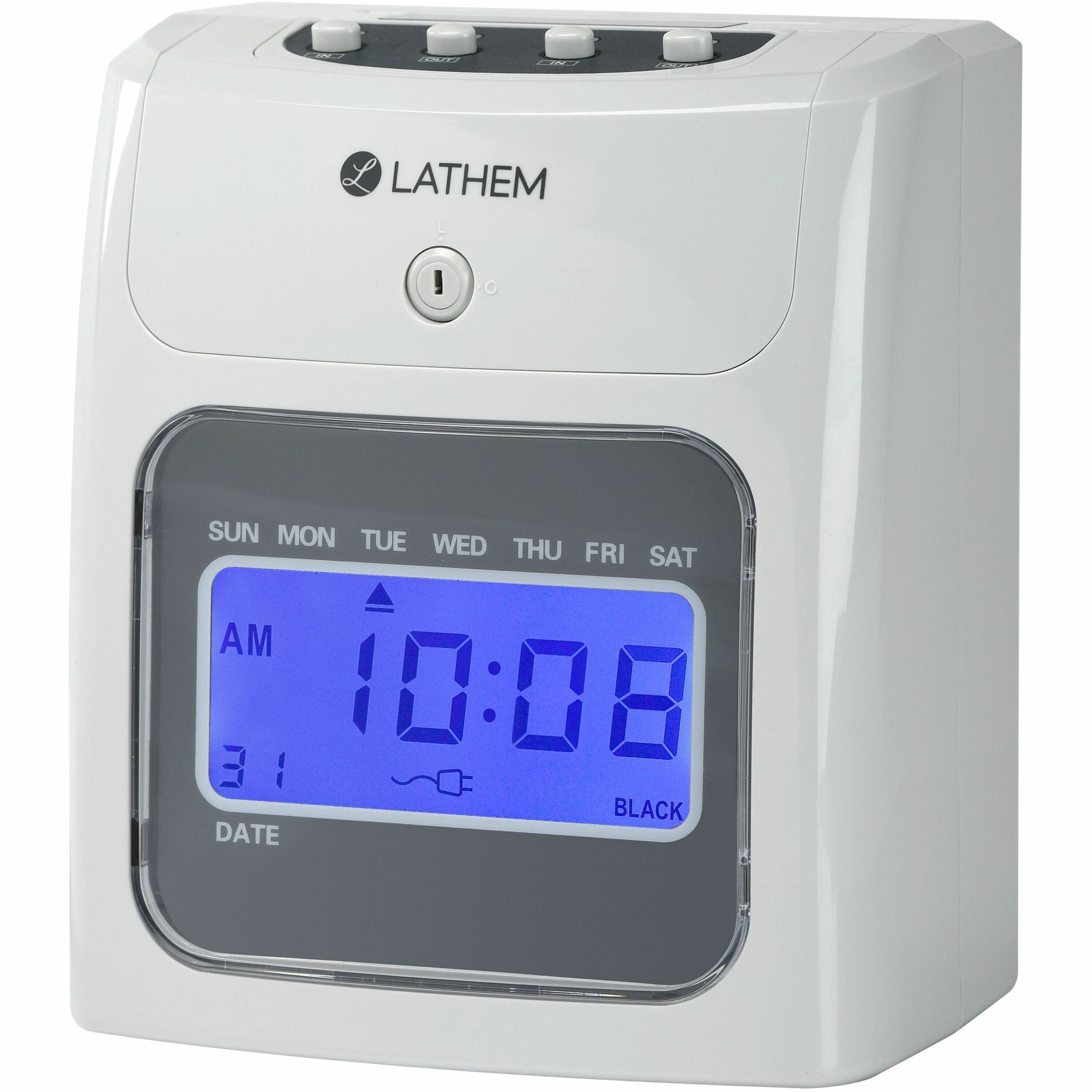 400E Top-Feed Time Clock Bundle, Digital Display, White