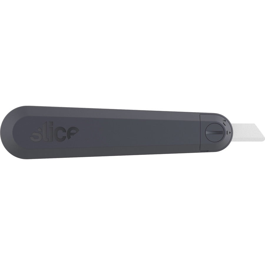 Slice Auto Retract Utility Knife - Ceramic Blade - Retractable, Non-sparking, Non-conductive, Rust-free Blade, Durable, Ambidextrous, Comfortable - Glass-filled Nylon, Stainless Steel, Zirconia, Carbon Steel - Gray, Green - 6.1" Length - 1 Each