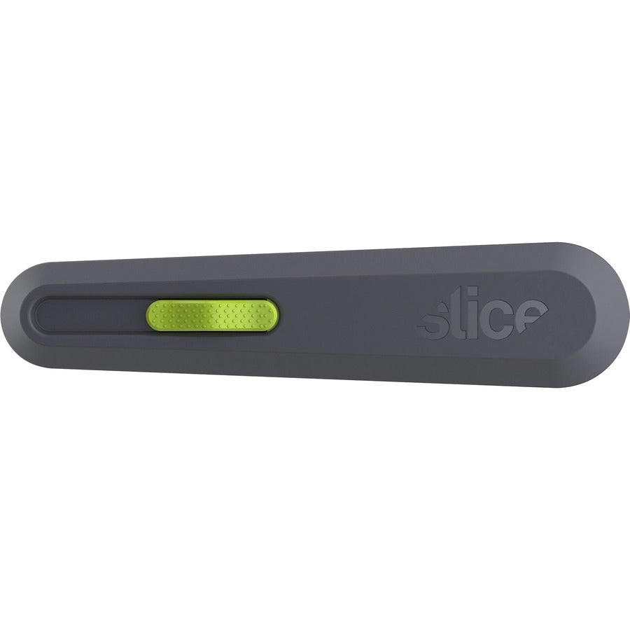 Slice Auto Retract Utility Knife - Ceramic Blade - Retractable, Non-sparking, Non-conductive, Rust-free Blade, Durable, Ambidextrous, Comfortable - Glass-filled Nylon, Stainless Steel, Zirconia, Carbon Steel - Gray, Green - 6.1" Length - 1 Each