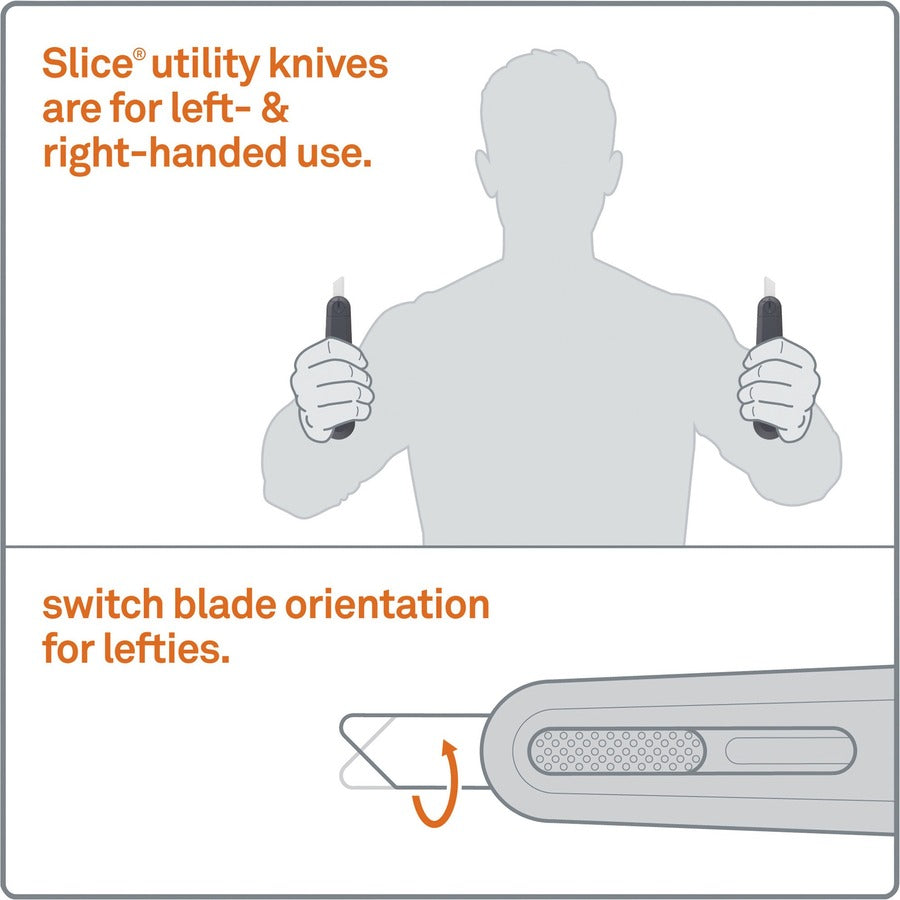 Slice Auto Retract Utility Knife - Ceramic Blade - Retractable, Non-sparking, Non-conductive, Rust-free Blade, Durable, Ambidextrous, Comfortable - Glass-filled Nylon, Stainless Steel, Zirconia, Carbon Steel - Gray, Green - 6.1" Length - 1 Each