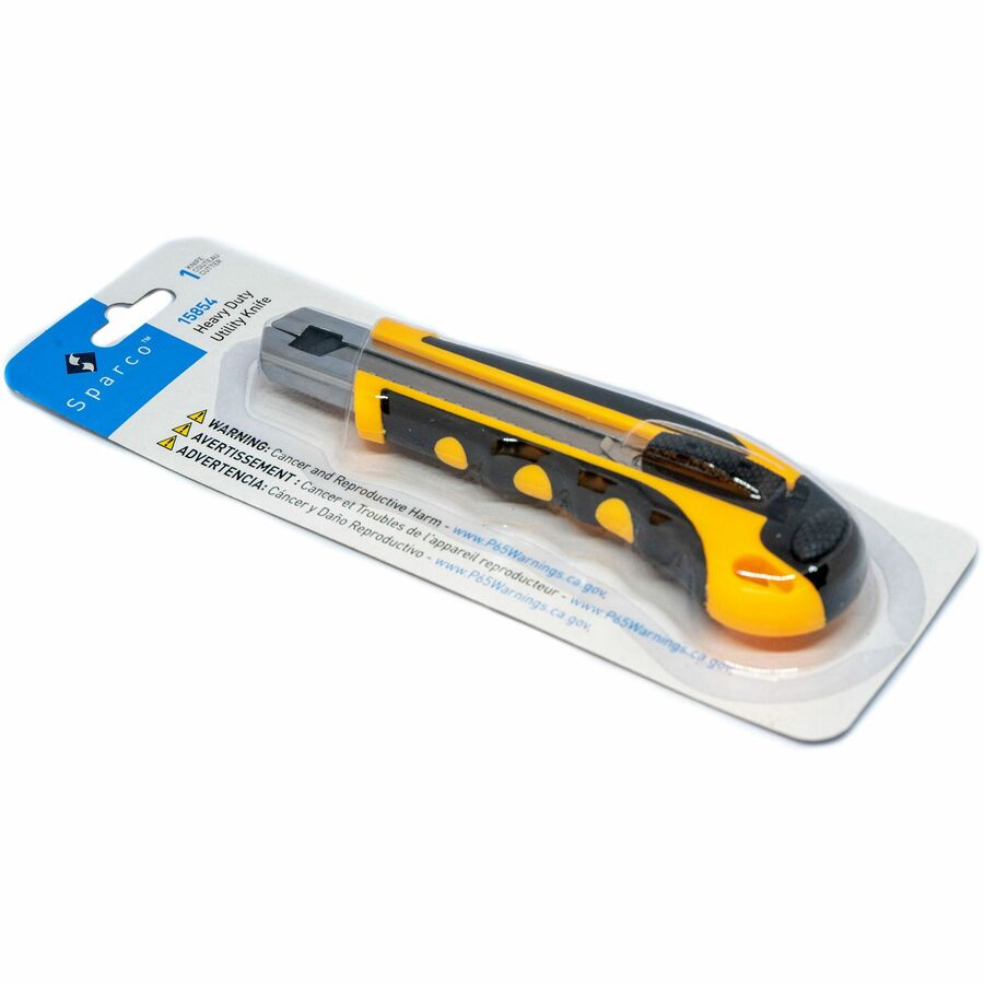 Sparco Cartridge Utility Knife - Heavy Duty - Black - 0.5" Length - 1 Each
